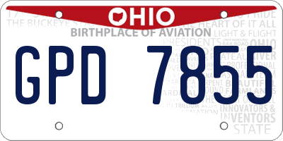 OH license plate GPD7855