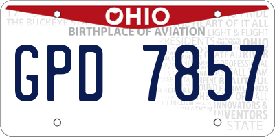 OH license plate GPD7857