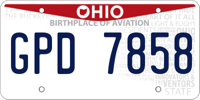 OH license plate GPD7858