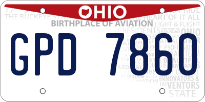 OH license plate GPD7860