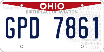OH license plate GPD7861
