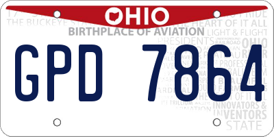OH license plate GPD7864