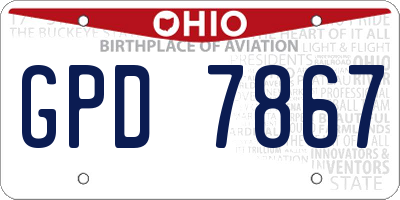 OH license plate GPD7867
