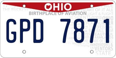 OH license plate GPD7871