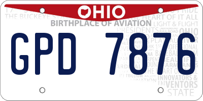 OH license plate GPD7876