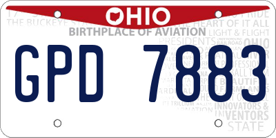 OH license plate GPD7883