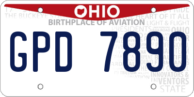 OH license plate GPD7890