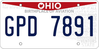 OH license plate GPD7891