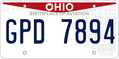 OH license plate GPD7894