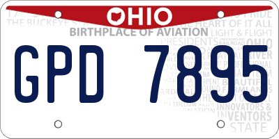 OH license plate GPD7895