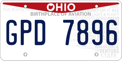 OH license plate GPD7896