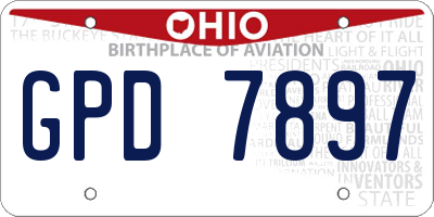 OH license plate GPD7897