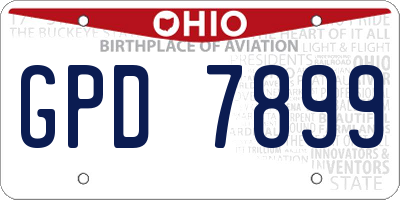 OH license plate GPD7899