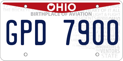 OH license plate GPD7900