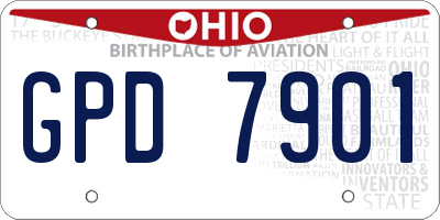 OH license plate GPD7901