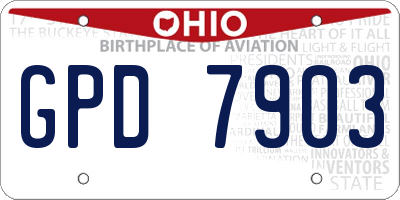 OH license plate GPD7903
