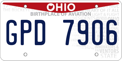 OH license plate GPD7906