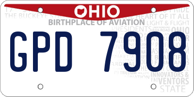OH license plate GPD7908