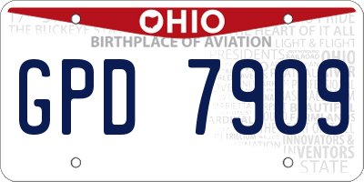 OH license plate GPD7909