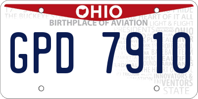 OH license plate GPD7910