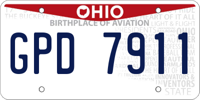 OH license plate GPD7911