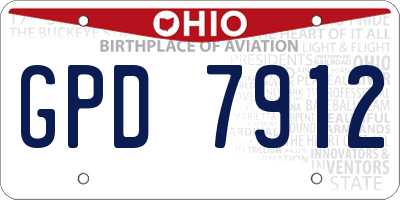 OH license plate GPD7912