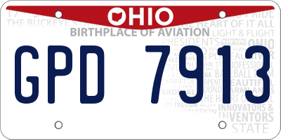 OH license plate GPD7913