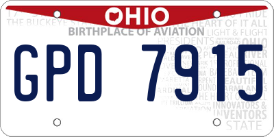 OH license plate GPD7915