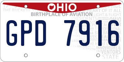 OH license plate GPD7916