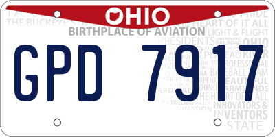 OH license plate GPD7917