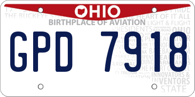 OH license plate GPD7918