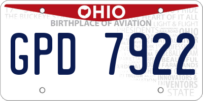 OH license plate GPD7922