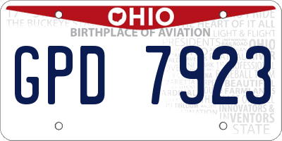 OH license plate GPD7923