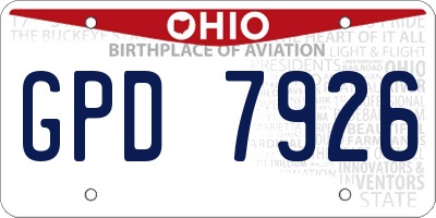 OH license plate GPD7926