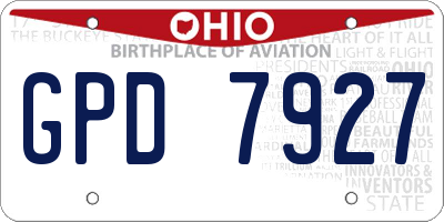 OH license plate GPD7927