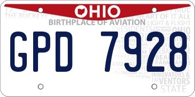 OH license plate GPD7928