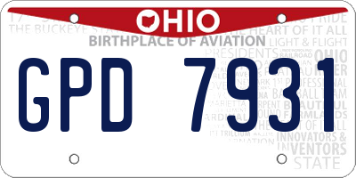 OH license plate GPD7931