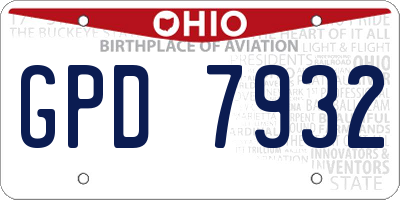 OH license plate GPD7932