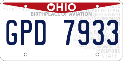 OH license plate GPD7933