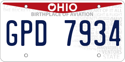 OH license plate GPD7934