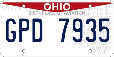OH license plate GPD7935
