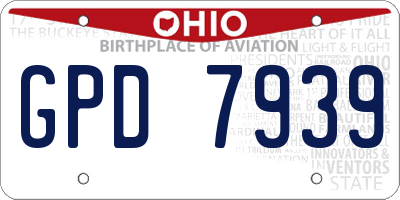 OH license plate GPD7939