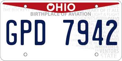 OH license plate GPD7942