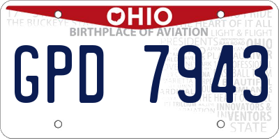 OH license plate GPD7943