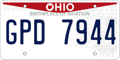 OH license plate GPD7944