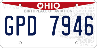 OH license plate GPD7946