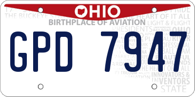 OH license plate GPD7947