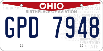 OH license plate GPD7948