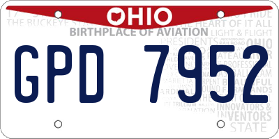 OH license plate GPD7952