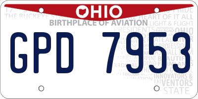 OH license plate GPD7953